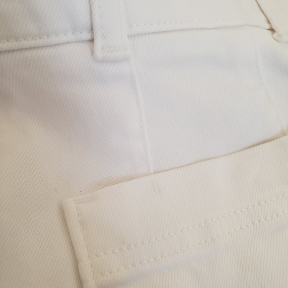 Babaton Andro White Twill Pants High Rise Straight Leg Cropped - Picture 9 of 10